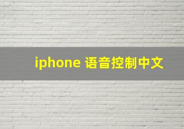 iphone 语音控制中文